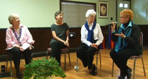 Scenes from the video "Contemplative Dialogue: Unleashing the Transformative Power of Communal Wisdom," which shows an actual contemplative dialogue session