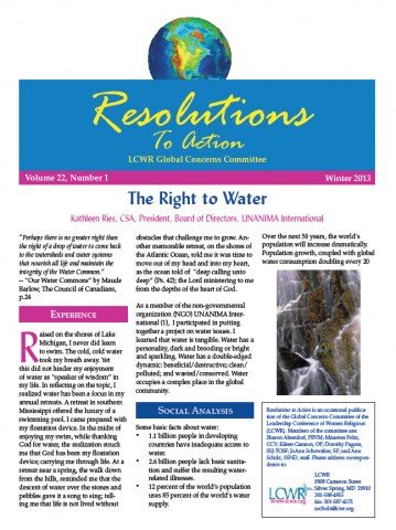 LCWR Resolutions to Action - Winter 2013