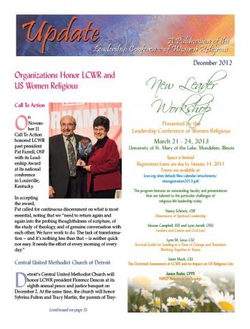 LCWR Newsletter December 2012