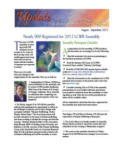 LCWR August-September 2012 Newsletter