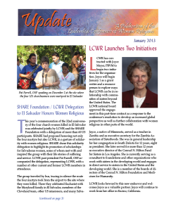 LCWR Newsletter - January 2013