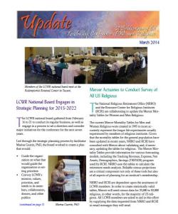 LCWR Newsletter -- March 2014