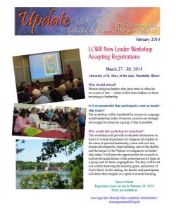 LCWR Newsletter -- February 2014